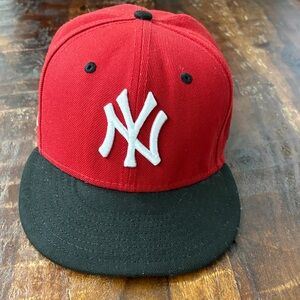 Red and Black NY Logo Cap